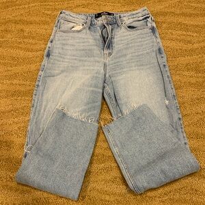 Hollister Womens Jeans 7R 28x27 Blue Ultra High Rise Vintage Straight Distressed